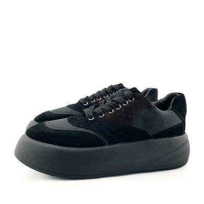 Кроссовки Fmlshop замшевые на платформе черные Т 844 фото