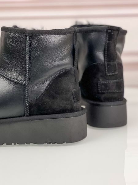 Уги Magnolya кожаые на платформе черные большие размеры М850 фото