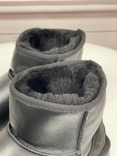 Уги Magnolya кожаые на платформе черные большие размеры М850 фото