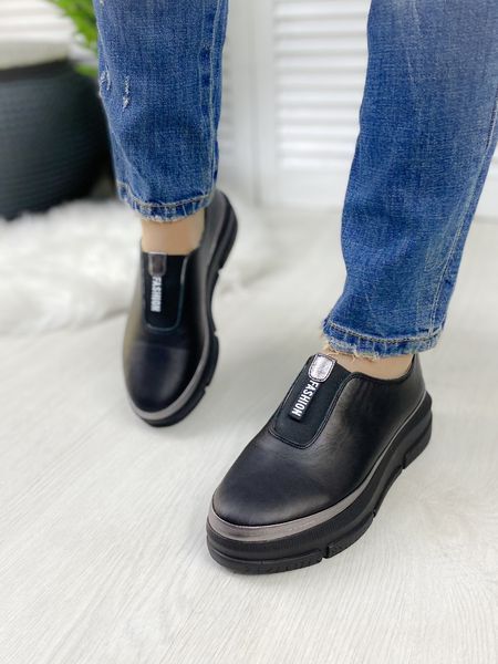 Туфли Guero кожаные на платформе черные Т 743 фото