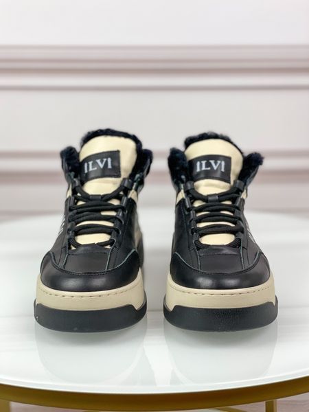Зимние ботинки Ilvi кожаные на платформе черные М823 фото