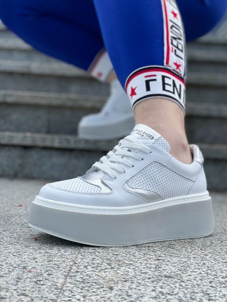 Кросівки Alpino шкіряні на платформі білі Т 850 фото
