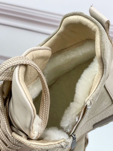 Зимние кроссовки Evromoda замшевые на шнуровке бежевые М837 фото