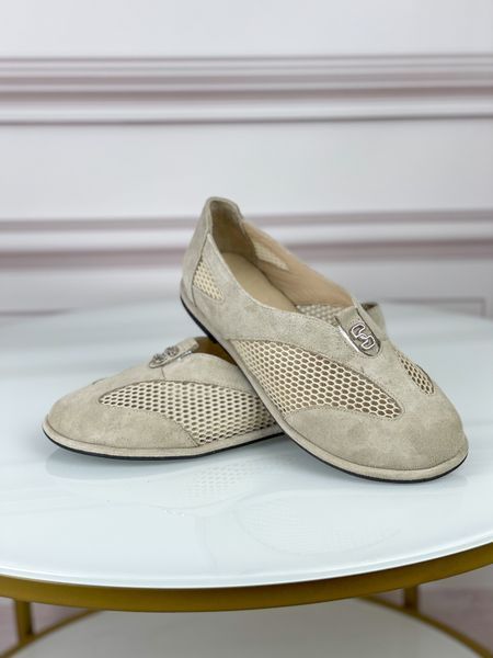 Туфлі Evromoda замшеві з сіткою бежеві великі розміри 38 Т989 фото